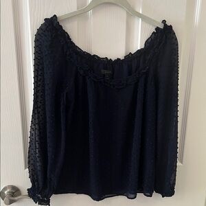 J. Crew Navy Sheer Blouse